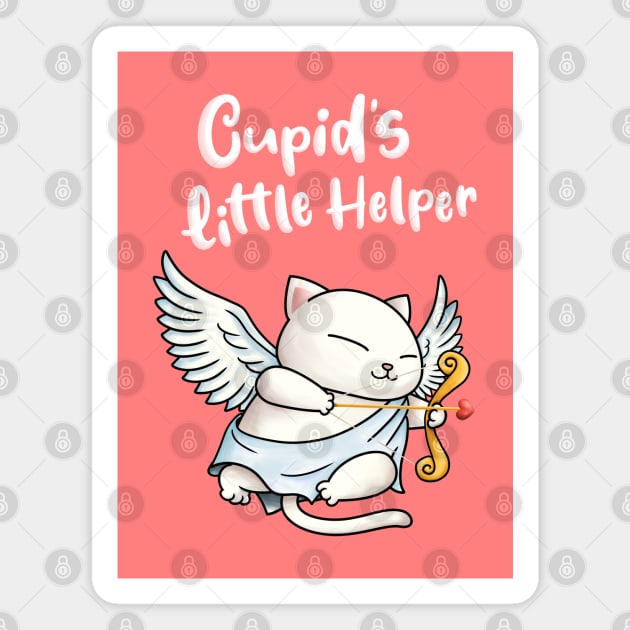 Cupid's Little Helper Cat Magnet by Takeda_Art